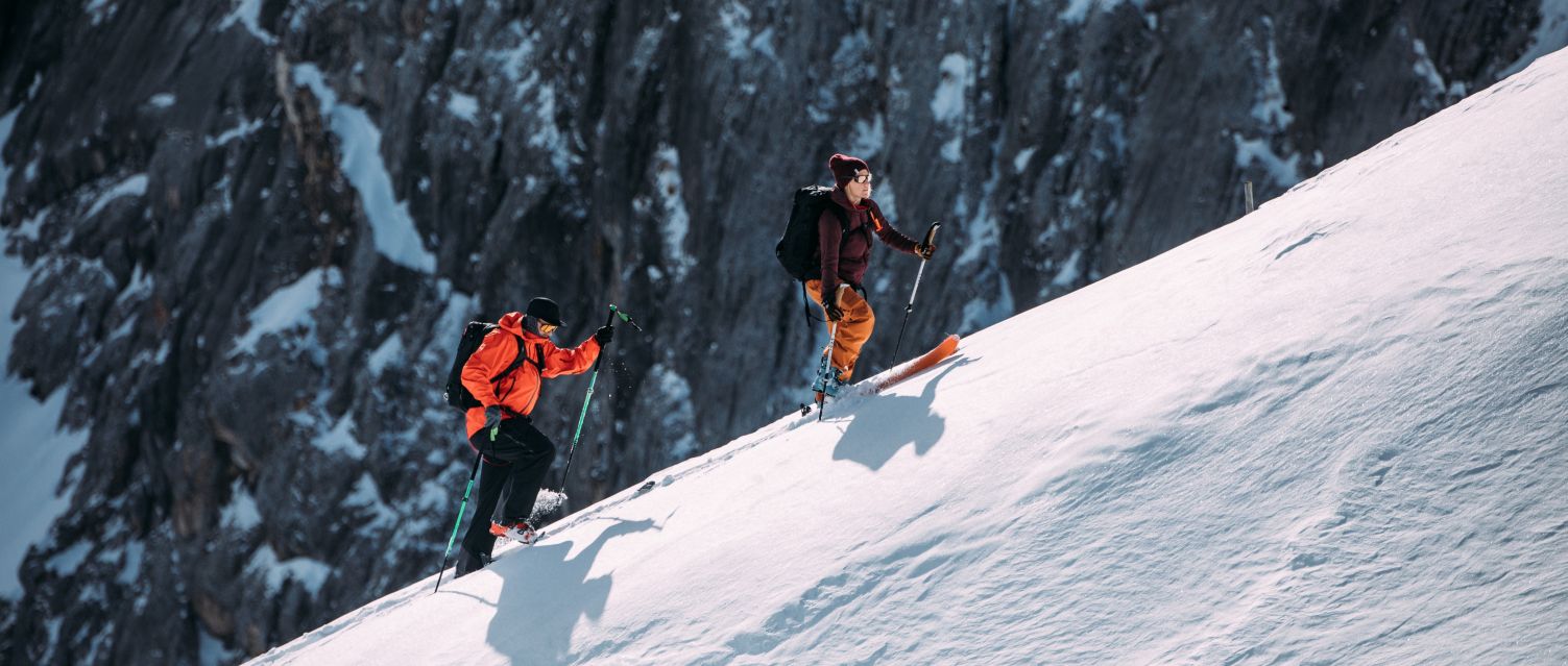 Jochen Reiser and Lisa Horst uphill