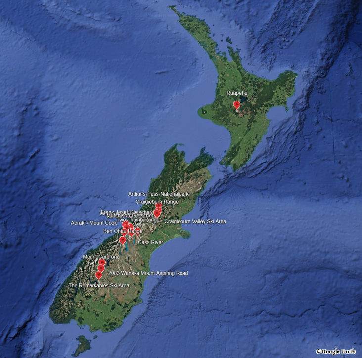 Ski Touring Regions New Zealand