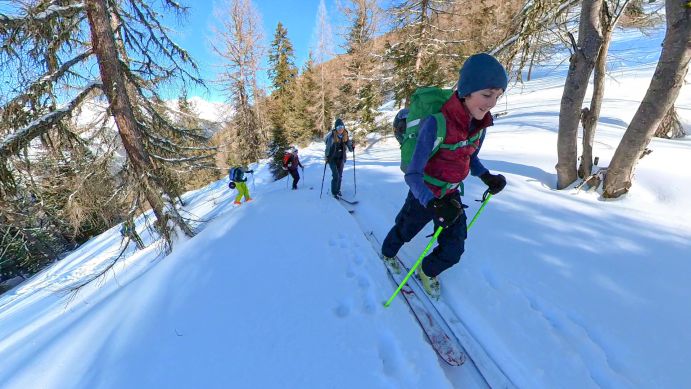 Family skitour ascent