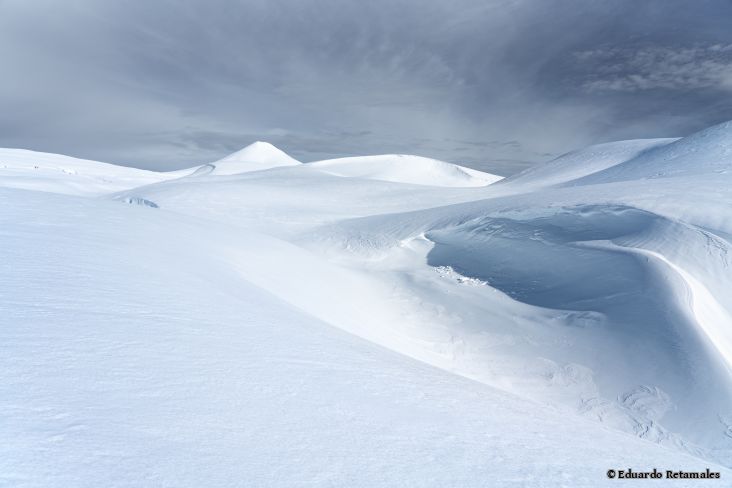 South East Face of Villarrica Volcano in the middle of winter